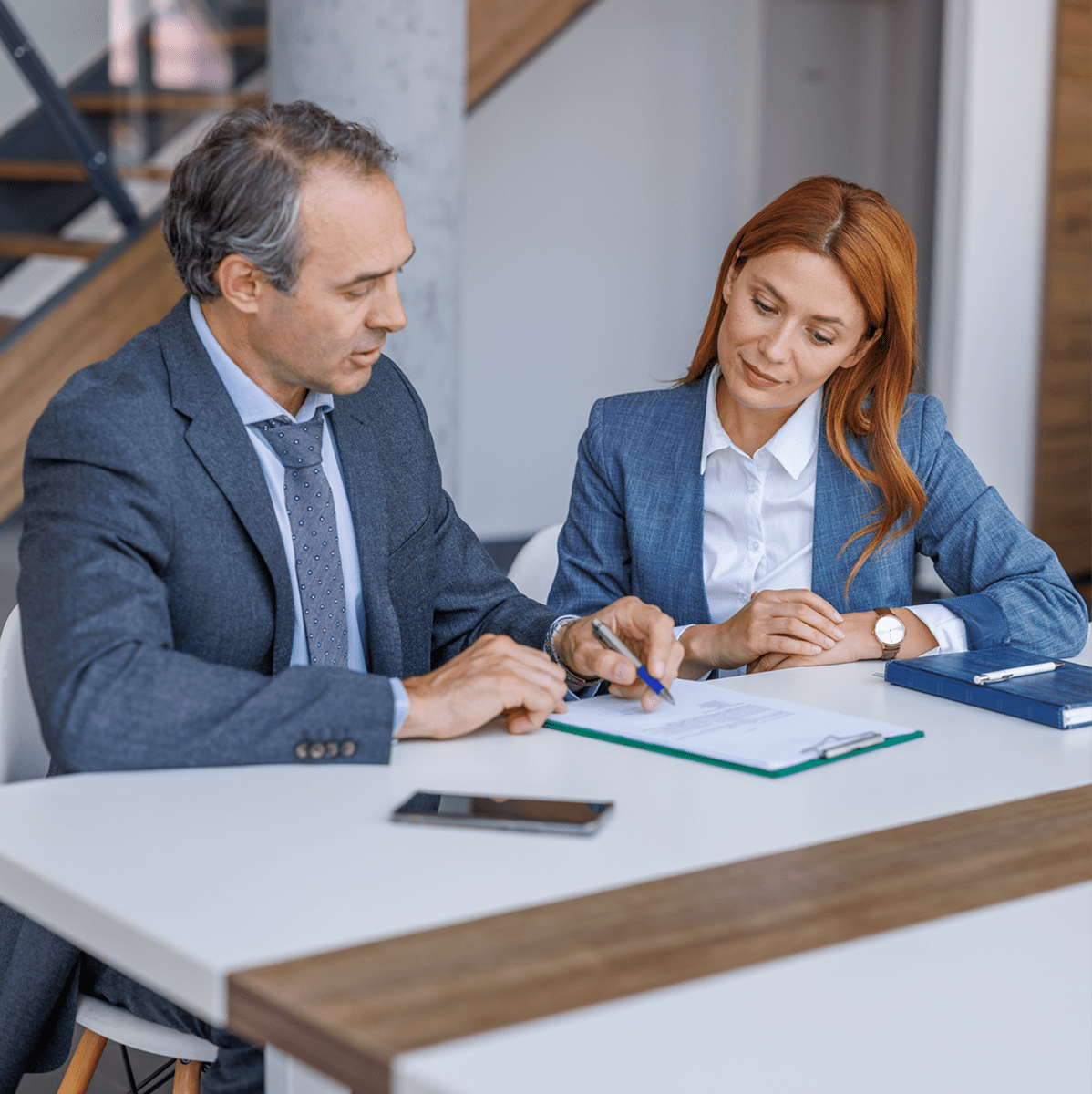 Colleagues collaborating in an office setting